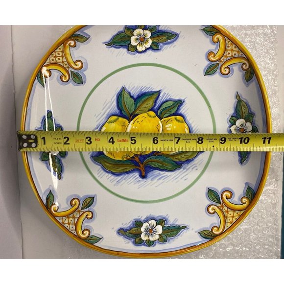 Tutta Ceramica Hand Painted Signed Serving Dish Italy Pottery Deruta Fruit - Picture 8 of 11
